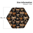 thumbnail image 2 of Fuzoiu Ribbon bows with leopard Print Leather Coasters Set,Drink Coasters Set of 4,for Tabletop Protection, Durable PVC Coasters,Home Décor and Housewarming Gift-Hexagon, 2 of 6