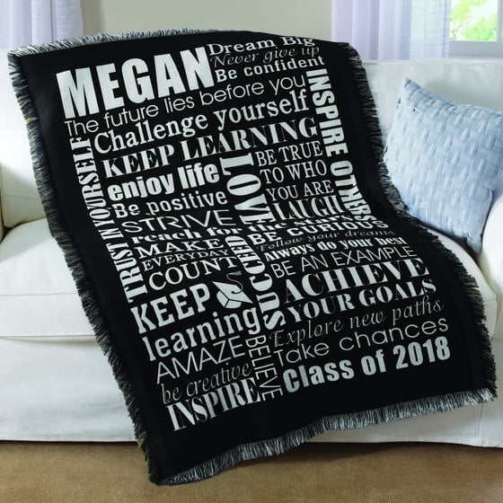 personalized dream big graduation throw available in 2 colors