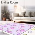 thumbnail image 2 of ODIKA 2'x3' Machine Washable Non-Slip Area Rug, Whimsical Unicorn Dreams Fantasy Bath with Stars High Traffic Rug, Pink, 655702, 2 of 7