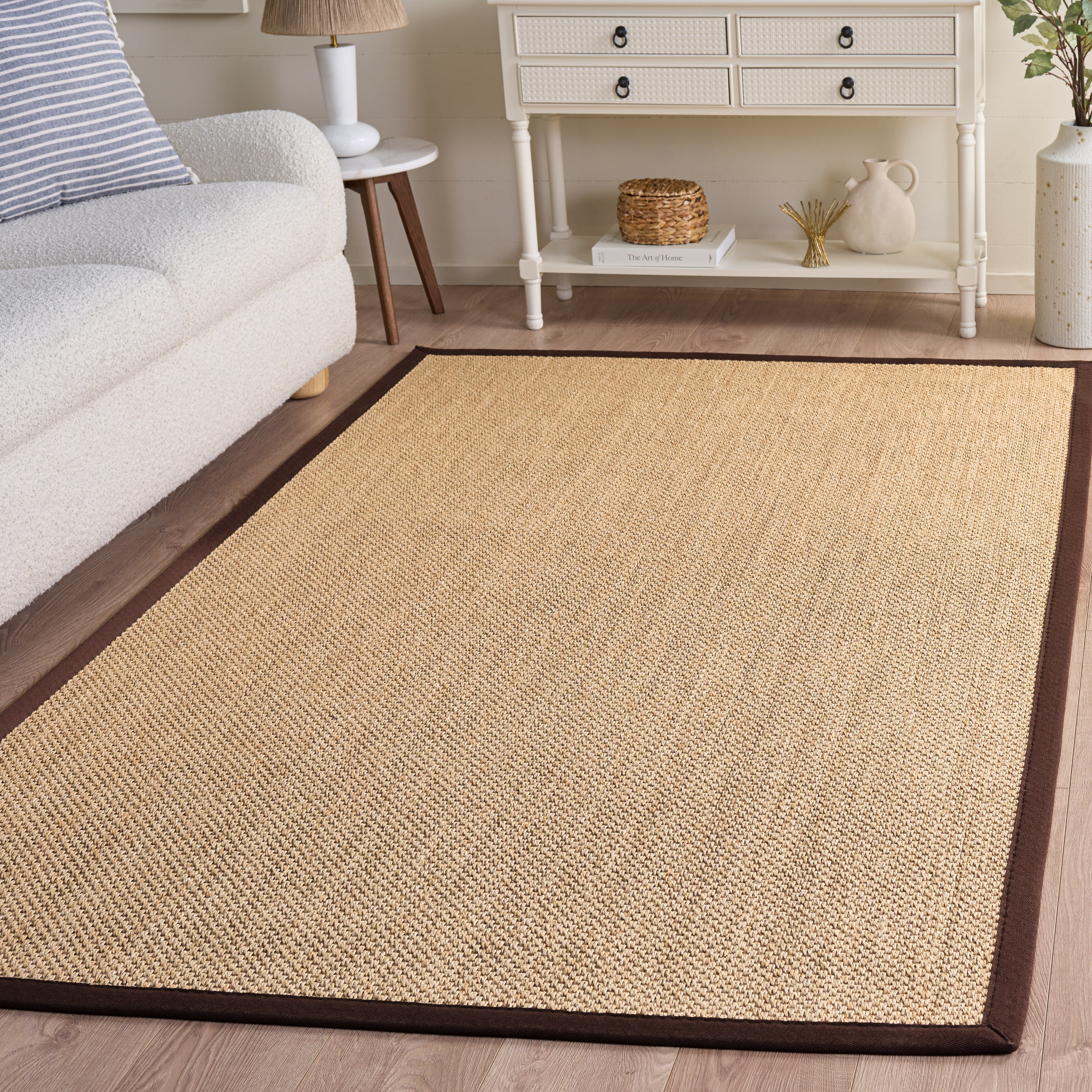 Safavieh Natural Fiber Jovana Solid Area Rug, Maize/Brown, 6' x 9'