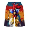 thumbnail image 5 of ZCFZJW Funny Chicken Print Beach Hawaiian Board Shorts for Men Big and Tall Regular Fit Casual Drawstring Elastic Quick Dry Swim Trunks with Pockets Multicolor#05 XXXXL, 5 of 5