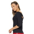 thumbnail image 2 of Expert Brand USA-Made Women's MoCA Cotton Blend 3/4 Sleeve Shirt, Black, Medium, 2 of 5