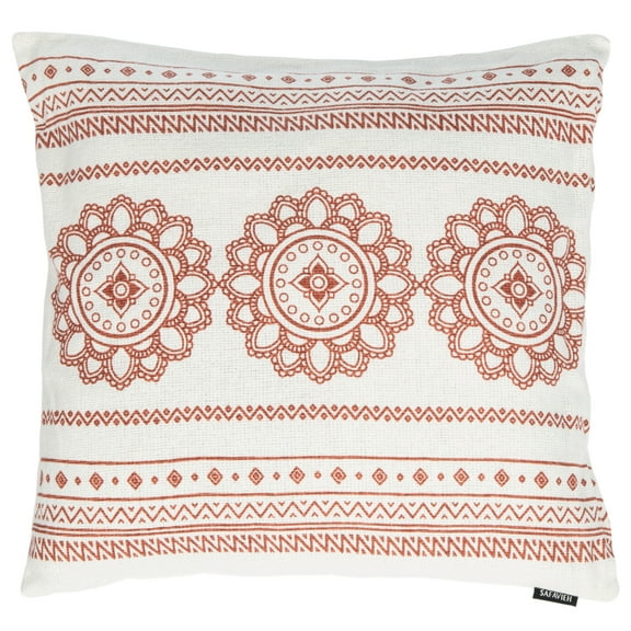 Safavieh Zarra Floral Medallion Decorative Pillow, 20" x 20", Off-Wht