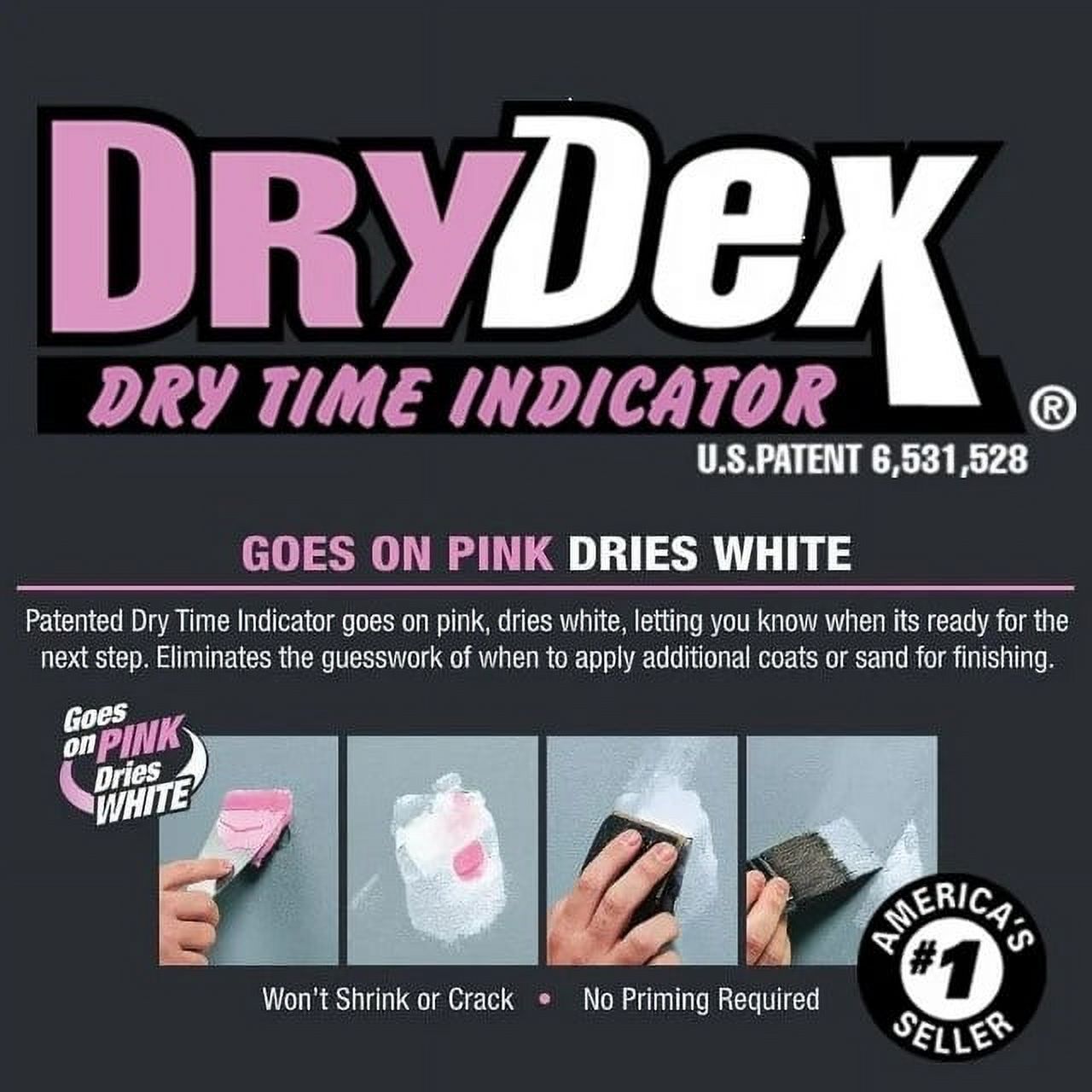 DAP DryDex Wall Repair Kit 8 oz Pink to White Dry Time Indicator - image 5 of 5