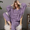 thumbnail image 2 of Women's Fleece Pajamas Comfy Solid Color Winter Warm Long Sleeve Tops and Pants 2 Piece Set Sleepwear Sweatsuit, 2 of 5