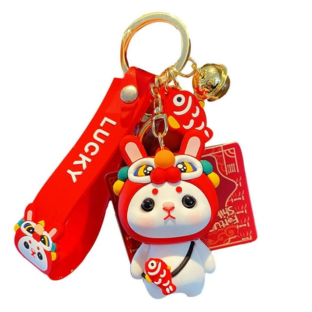 Laideyi Chinese Zodiac Rabbit Keychain | 2023 Zodiac Animal Statue ...