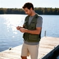 thumbnail image 4 of Youthup Men's Lightweight V-Neck Utility Vest with 13 Pockets - Zippered Casual Sleeveless Jacket for Outdoor Sports, Travel, Hiking (Polyester, Seasonless Layering), 4 of 16