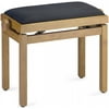 Stagg PB39 NATM VBK Adjustable Piano Bench - Matte Natural Wood with Black Velvet Seat Top