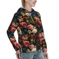 thumbnail image 6 of Wukai Rose Flowers Print Womens Hoodies Fleece Sweatshirts Long Sleeve Sweaters Pullover Fall Outfits Winter Clothes-X-Large, 6 of 7