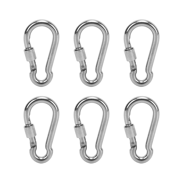 Spring Snap Hooks, Stainless Steel 6pcs Quick Connect Key Chain Link Buckle For Hiking