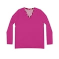 thumbnail image 2 of Women's Long Sleeve V-neck Shirt (Plum Crazy) *Dark Pink, 2 of 8