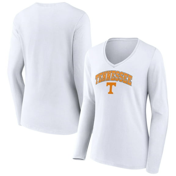 Women's White Tennessee Volunteers Campus Long Sleeve V-Neck T-Shirt