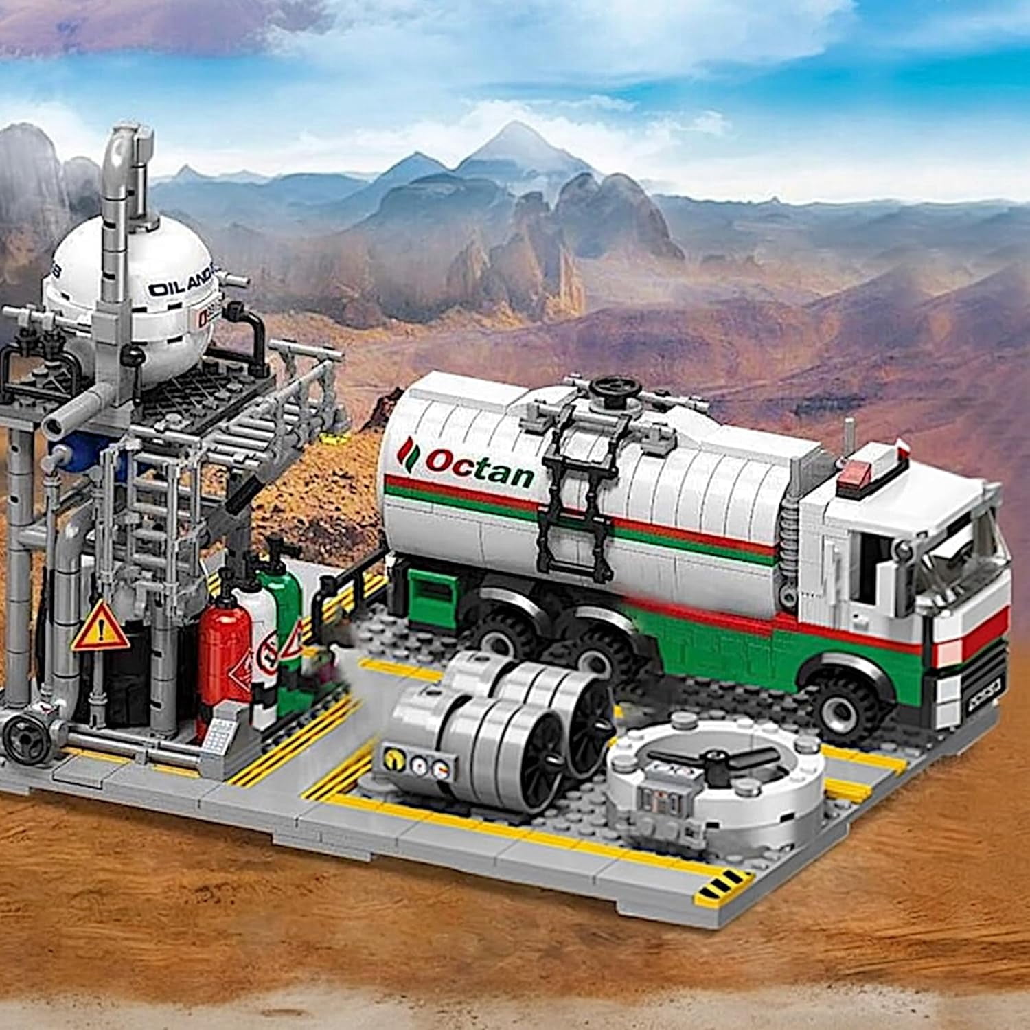 Honchoes Natural Gas Transportation Station Building Set Toy for Adults Boys Compatible with Lego Architecture Model 721Pcs