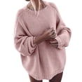 thumbnail image 1 of Aocisk Chandail Tricoté Ample d'Hiver à Col Rond et Épaules Tombantes pour Femmes Rose m, 1 of 5