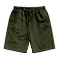 thumbnail image 4 of FINALGANG Mens Solid Color Elastic Waist Drawstring Shorts With Large Patch Pockets Relaxed Fit Quick Dry Lightweight For Fathers Day Gift Summer Daily Casual Wear Soft Bottoms, 4 of 5