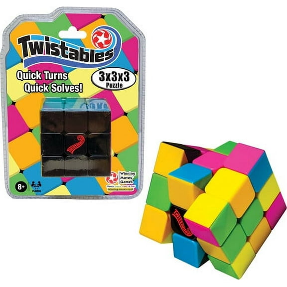 Winning Moves Games USA Twistables 3x3x3 Puzzle, Silky Smooth Mechanical Twisty Puzzle for Ages 8 