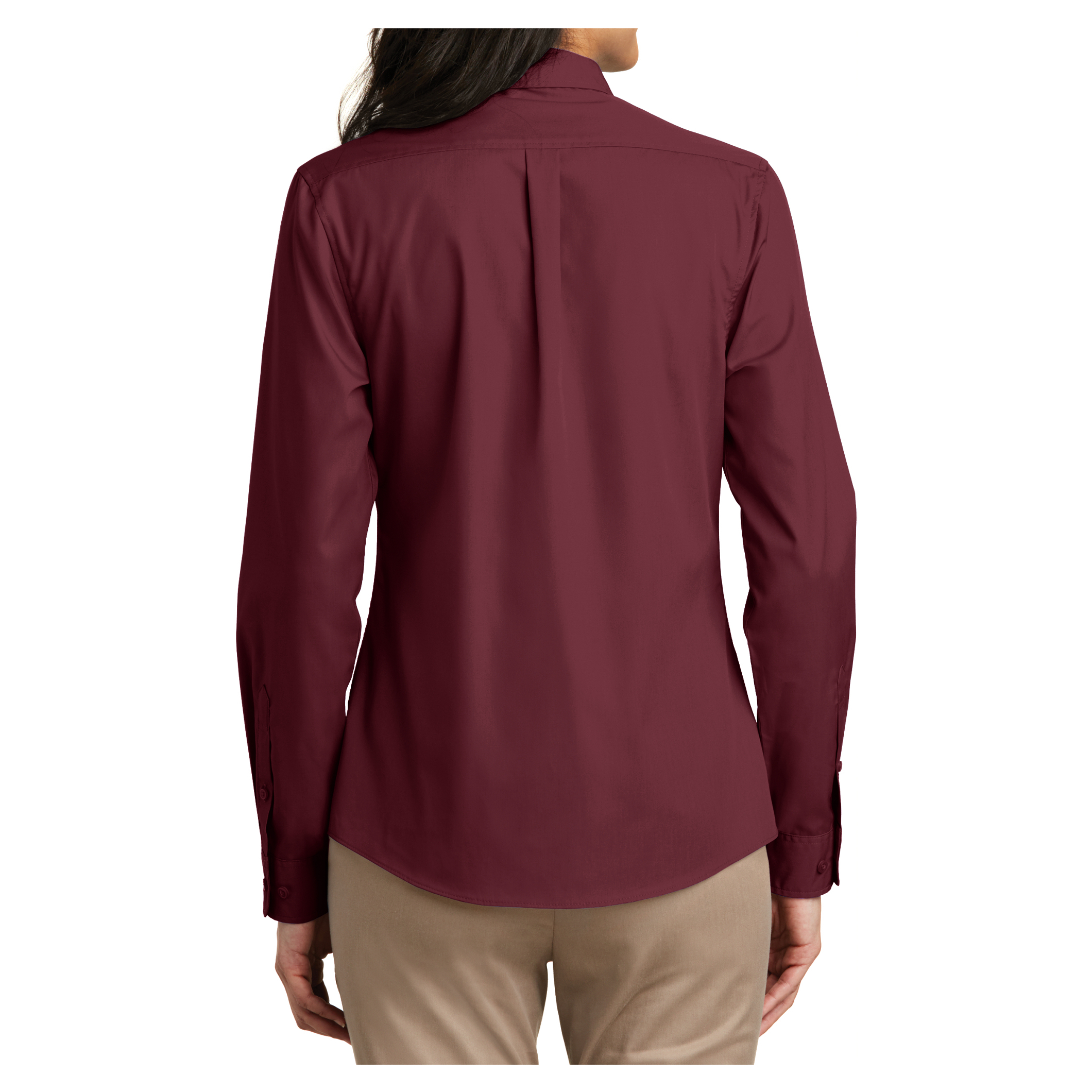 Mafoose Women Cotton/Polyester Female Shirt Burgundy XS - image 3 of 6