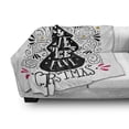thumbnail image 3 of Joy Soft Flannel Fleece Blanket, Abstract Christmas Tree Pattern with a Tree Topper Curlicues Swirled Lines, Cozy Plush for Indoor and Outdoor Use, 60" x 80", Dark Coral Black White, by Ambesonne, 3 of 6