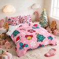 thumbnail image 2 of Manfei Christmas Twin Bedding 7pcs Icon Bedding Comforter Set, Cream Red, Xmas Reversible, 2 of 6