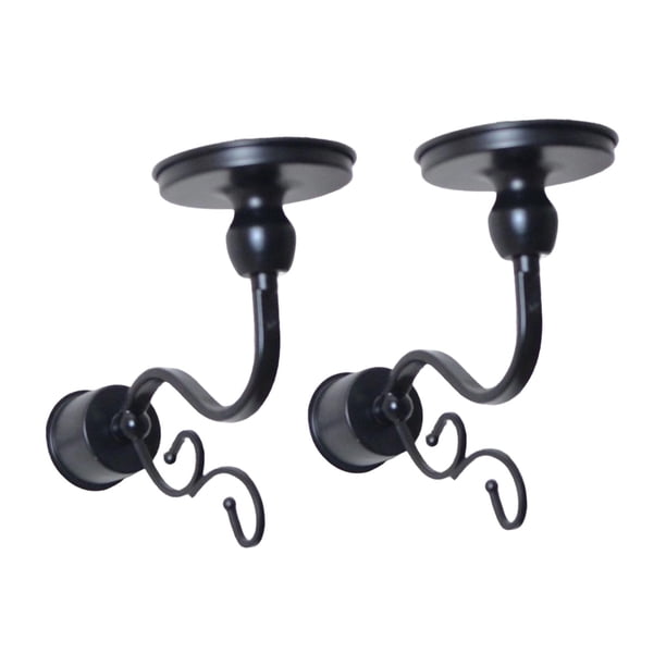 Elegante portavelas de pared de hierro, juego de candelabros de estilo vintage Negro