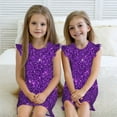 thumbnail image 6 of Naloa Purple Glitter Girls Sleepwear, Night Sleep Dress, Pajamas, Little Kids Toddler Nightgown-Medium, 6 of 6