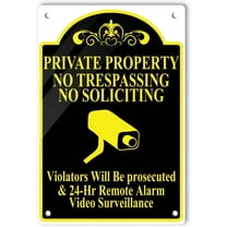 Aluminum Private Property No Trespassing Soliciting Sign Aluminum Decorative Signs Metal Aluminum Sign for Outdoor & Indoor 12" X 8"