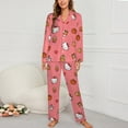 thumbnail image 2 of Hello Kitty Women Pajamas Set Long Sleeve Sleepwear Button Down Nightwear Soft Pjs Set with Pockets, 2 of 7