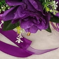 thumbnail image 4 of Wedding Bouquet Handmade Wedding Bride Bridesmaid Toss Artificial Rose Bouquet Satin Ribbon for Wedding Church Engagement Valentine's Day Party Home Decor, 4 of 4
