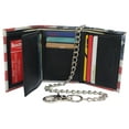 thumbnail image 4 of Mens Chain Biker Genuine Leather Classic Trifold Logo Wallets, 4 of 30