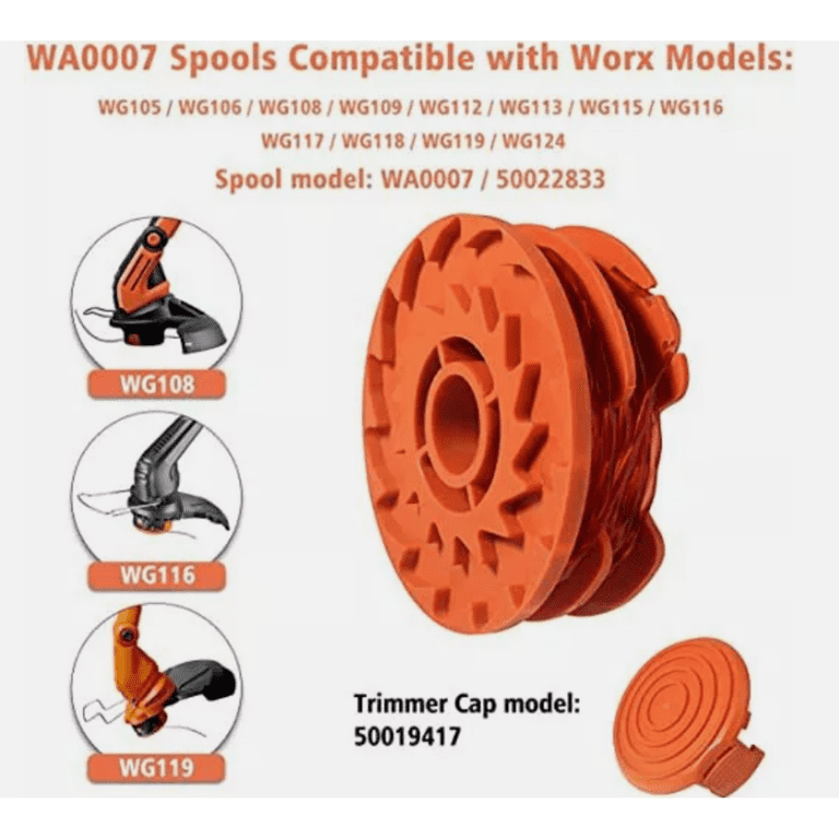 USA Supply Worx Replacement Spool, 16ft Nylon Line, Fits WG105