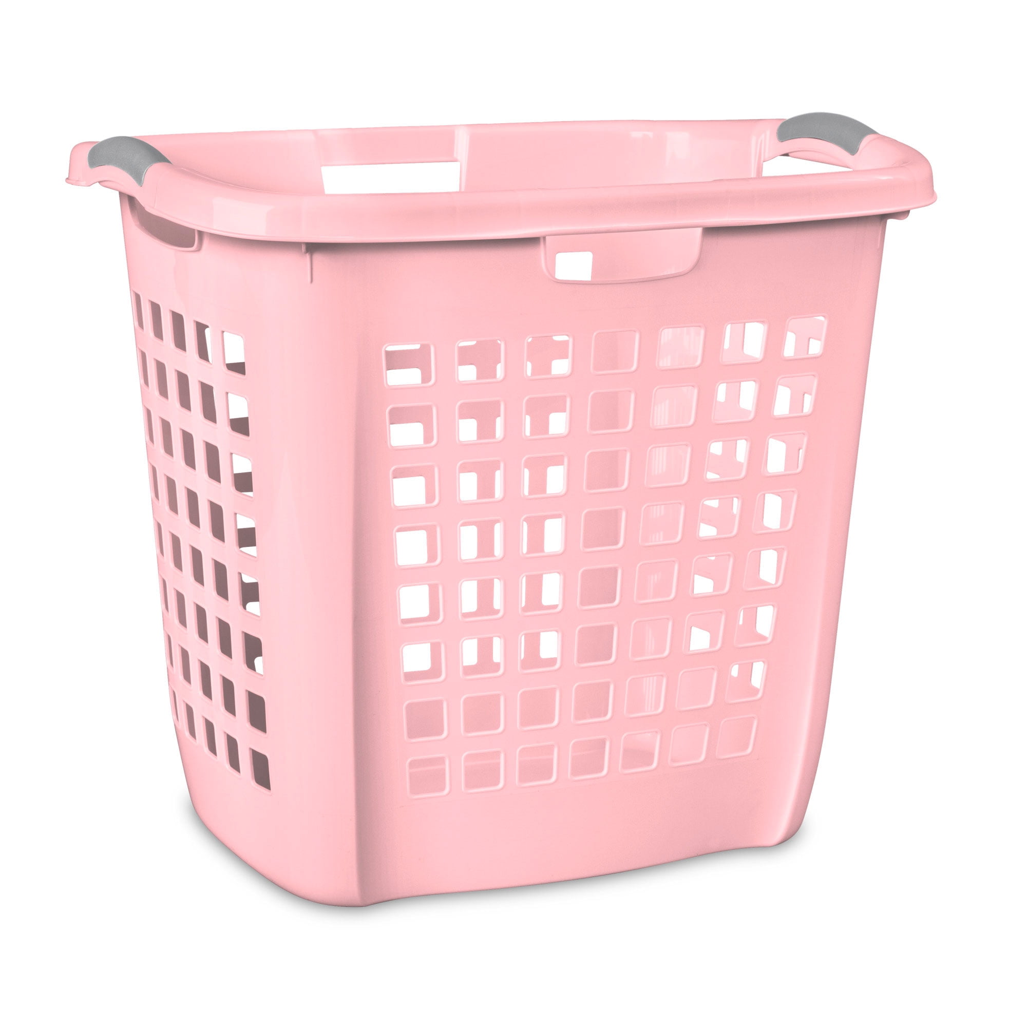 Sterilite Ultra Easy Carry Laundry Basket, 2.1 Bushel Plastic Hamper, Pink Frost, 4 Pack