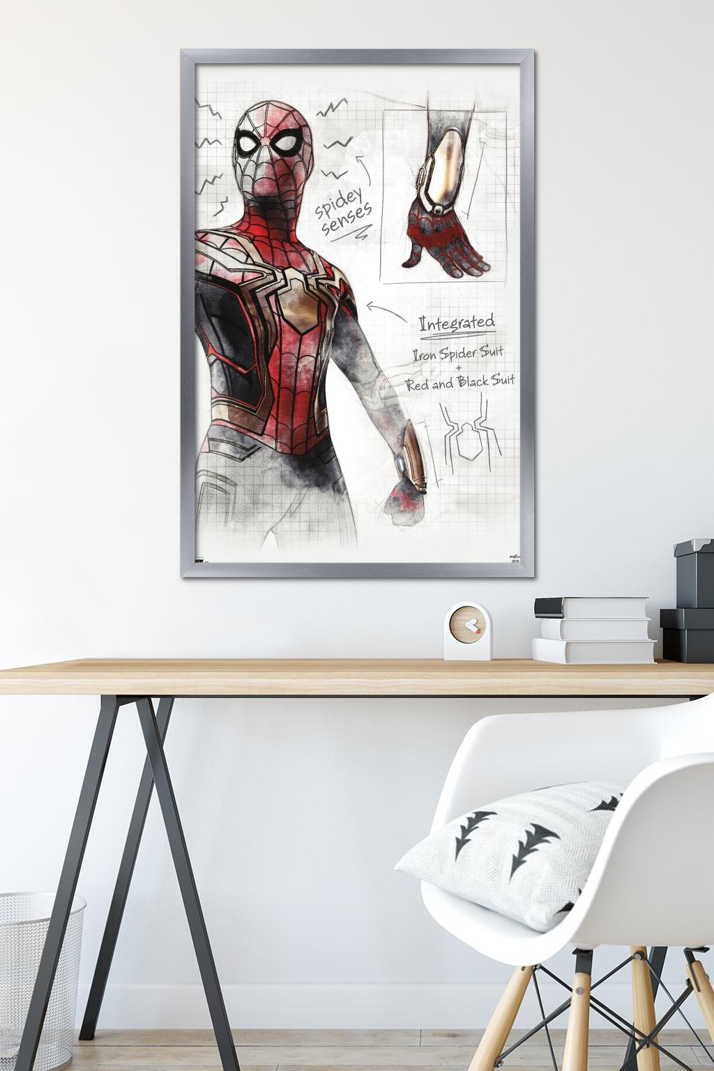 Marvel Spider-Man: No Way Home - Sketches Wall Poster, 22.375" x 34" Framed
