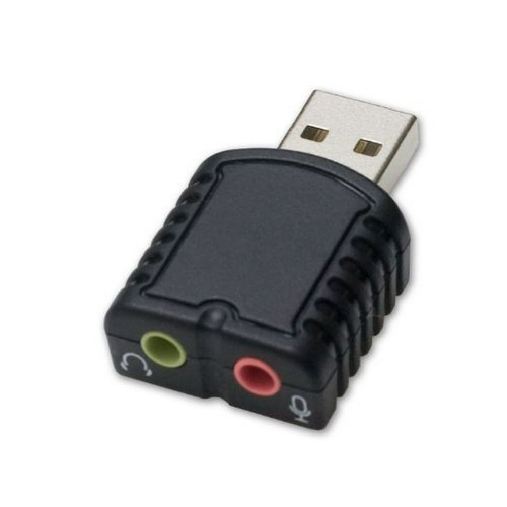 USB AUDIO ADAPTER 3.5MM HEADPHONE + MICROPHONE JACKS