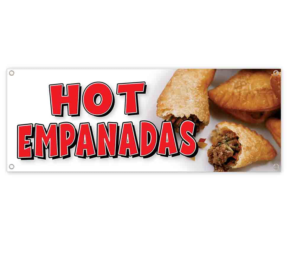 Hot Empanadas 13 oz Vinyl Banner With Metal Grommets - Walmart.com