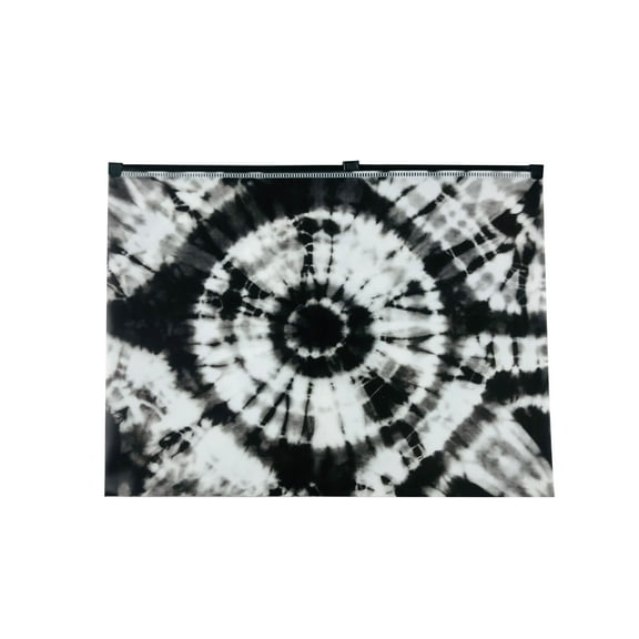 Pen+Gear Plastic Zip Document Holder, Letter Size, Black and Tie Dye,Assembled Product Height 9.84",1 Count per Pack
