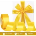 thumbnail image 3 of 1-1/2 Inch Wide Yellow Satin Ribbon, 50 Yards Solid Polyester Fabric Ribbon for Roses Making, Easter, Gift Wrapping, Flower Bouquets, Wedding Decorations, Handmade Crafts, 3 of 7