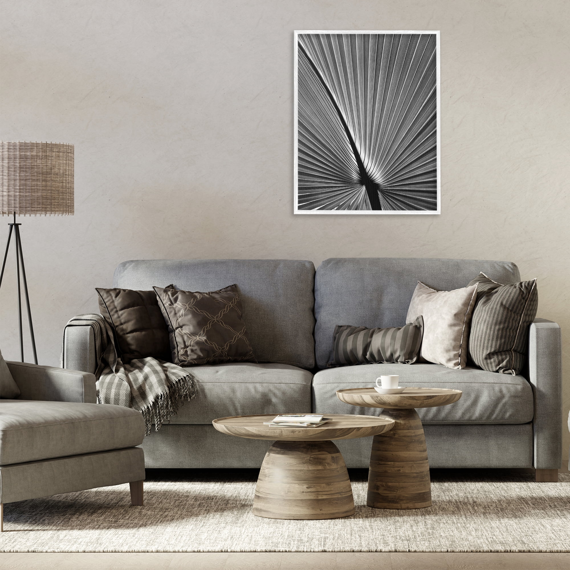 Stupell Industries Palm Frond Detail Botanical & Floral Photography White Framed Art Print Wall Art, 24 x 30