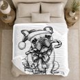 thumbnail image 5 of Cheerful French Bulldog Christmas Festive Holiday Dog, Festive Pet Portrait Pattern, Warm Flannel Blanket for Living Room and Bedroom, Dog Lovers Christmas Gift, Pet Lover Home Decor, 5 of 9