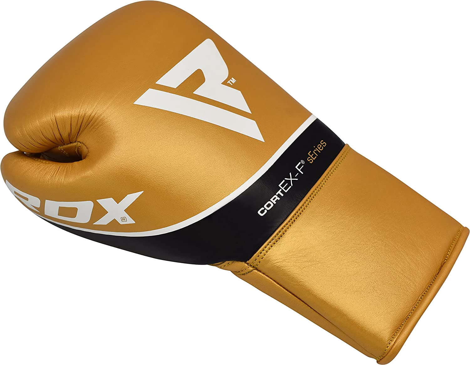 RDX Professional Boxing Fight Gloves, BBBofC BIBA WBF NYAC Approved, Genuine Cowhide Leather Competition Fighter Glove with Padded Wrist Support, Traditional Extra Long Laces for Firm Secure Fit