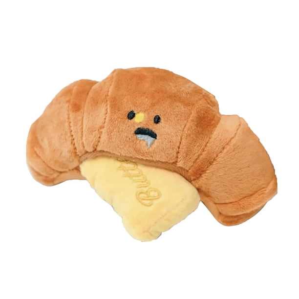 Juguete de peluche para perro con sonido chirriante, suave, interactivo, con forma de pan, para interior.
