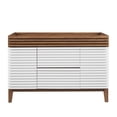 thumbnail image 6 of Modway Render 47" Plastic and Wood Bathroom Vanity Cabinet in White/Walnut, 6 of 7