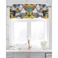 thumbnail image 2 of Vintage Sunflower Rooster Kitchen Valances for Windows Farmhouse Linen Window Valance Curtain for Living Room Window Treatment Summer Floral Farmhouse Valance Rod Pocket Topper Drape, 42 x 12 Inch, 2 of 6