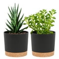 thumbnail image 1 of QCQHDU 2 Pack Plant Pot, Black Plastic Indoor Planter With Drainage Holes And Removable Base, 1 of 6