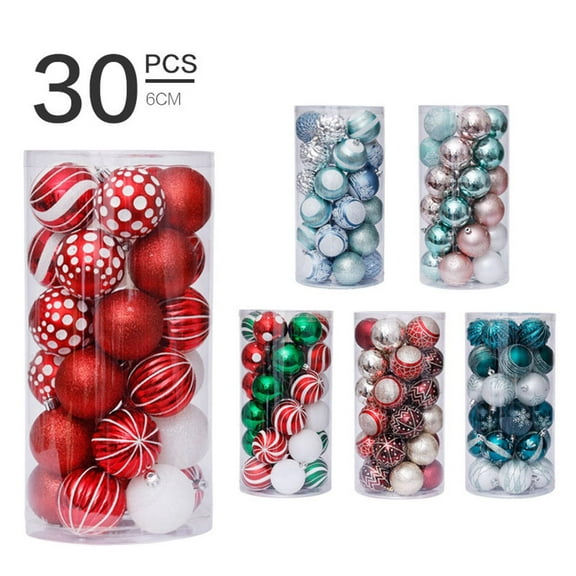 IGEED 30Pcs Christmas Balls Ornaments,6cm/2.36 Inch Shatterproof Christmas Bulbs with Strings Hanging Ball for Holiday Wedding Party Christmas Decorations