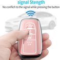 thumbnail image 5 of Key Fob Cover Compatible with Toyota Highlander RAV4 Camry Corolla Avalon C-HR 2017-2025 4 Button Keychain Case Holder Protector,Chalk Pink, 5 of 5