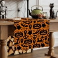 thumbnail image 2 of Table Runner Dresser Scarves 70 Inch Long,Pumpkin Ghost Skull Bat Orange Black Linen Dining Table Runners Halloween Tomb Spiderweb Tabletop Scarf for Wedding Holiday Party Kitchen, 2 of 9
