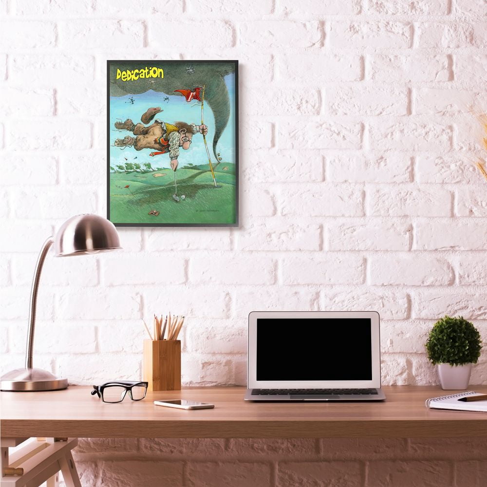 Dedication Funny Golf Cartoon Sports Design XXL Framed Giclee Texturized Art by Gary Patterson