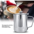 thumbnail image 3 of Jarra para espumar leche de acero inoxidable con tapa, perfecta para máquinas de café expreso, espumador de leche, Latte Art - Plata, 350ml Sincero Electrónica, 3 of 5