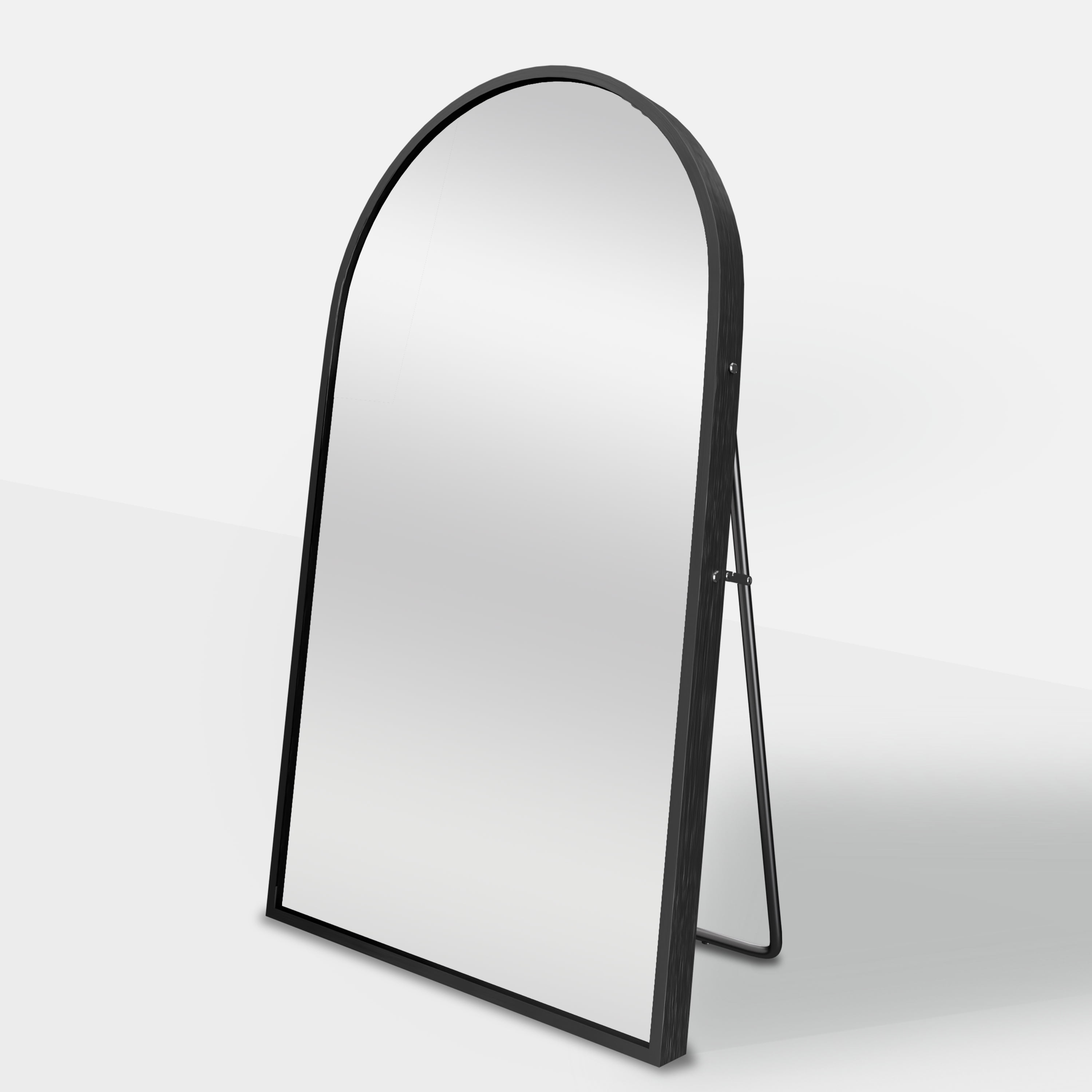 71"x32" Modern Aluminum Alloy Arch Full Length Floor Mirror Full Oversize Mirror,Black