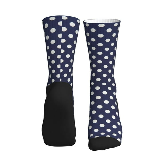 Men Women Polka Dot Navy Pattern Funny Novelty Mid-Crew Socks